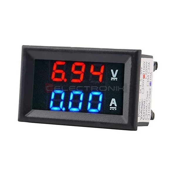 Voltmètre numérique LED, voltmètre, outil de mesure de tension, 2 fils,  rouge, vert, bleu, affichage, bricolage